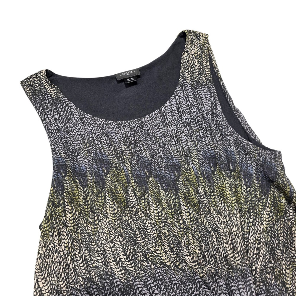 Anthropologie DELETTA Womens M‎ Sleeveless Top Knit Twist Front Abstract Print